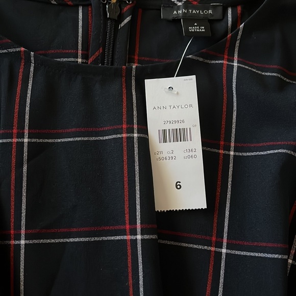 Ann Taylor Plaid Twist Waist Blouse Top Size:6 - Picture 12 of 13